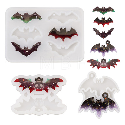  3Pcs 3 Styles DIY Bat Pendants Silicone Molds DIY-TA0005-27-1