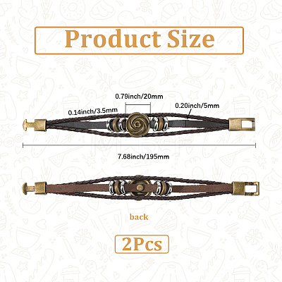 Leather Wide Cord Multi-Strand Bracelets BJEW-WH20009-04-1