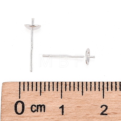 925 Sterling Silver Stud Earring Findings X-STER-K167-027B-S-1