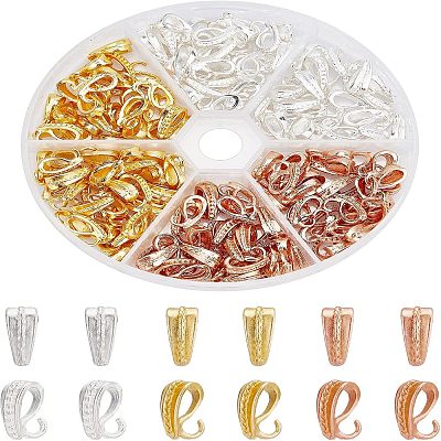 180Pcs 3 Colors Alloy Pendant Bails with Open Rings FIND-CA0004-98-1