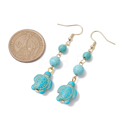 Synthetic Turquoise Dangle Earrings EJEW-JE05849-03-1