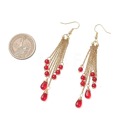 Teardrop 304 Stainless Steel Dangle Earrings EJEW-JE06926-1