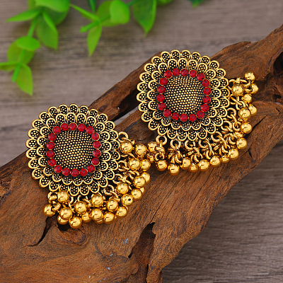 Alloy Flower Chandelier Earrings GG9850-2-1