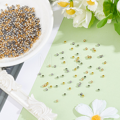 800Pcs 2 Colors 304 Stainless Steel Spacer Beads STAS-BBC0009-75B-1