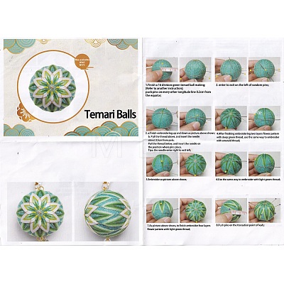 DIY Embroidery Temari Ball Keychain Kits DIY-I064-A05-1