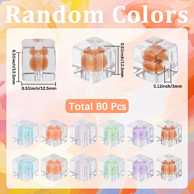 80Pcs Transparent Acrylic Beads OACR-SC0003-01-1