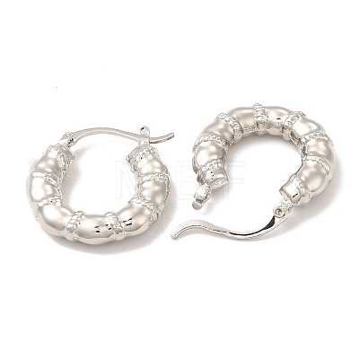 Rack Plating Brass Donut Hoop Earrings for Women EJEW-G342-04P-1