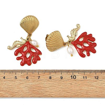 304 Stainless Steel Enamel Stud Earrings EJEW-JE07476-1