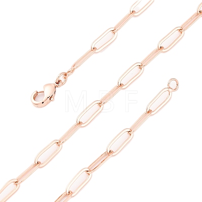 Brass Paperclip Chains Necklaces for Women NJEW-D302-69RG-1