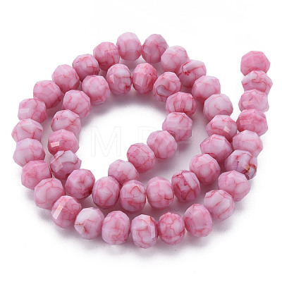 Opaque Baking Painted Crackle Glass Beads Strands EGLA-S174-20-1