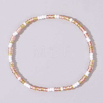 Boho Round Glass Seed Beaded Stretch Bracelets for Women NW8932-12-1