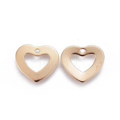 201 Stainless Steel Open Heart Charms STAS-F192-024G-1