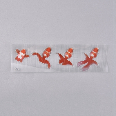 Waterproof Fish Pattern 3D Resin Decorations Stickers DIY-TAC0007-62B-1