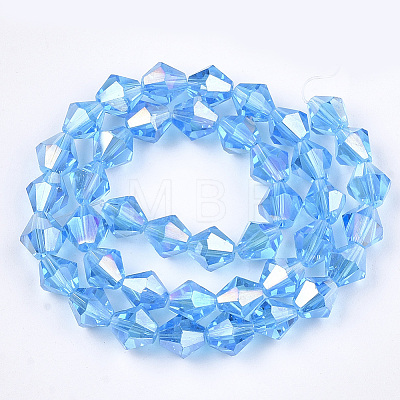 Electroplate Glass Beads Strands X1-EGLA-Q118-6mm-B05-1