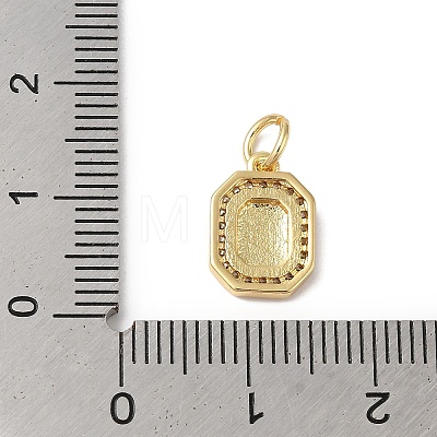 Real 18K Gold Plated Brass Micro Pave Clear Cubic Zirconia Pendants KK-L216-002G-O-1