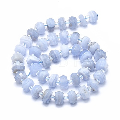 Natural Blue Lace Agate Beads Strands G-F715-033B-1