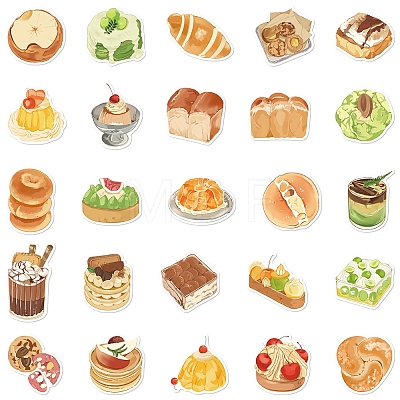 50Pcs Afternoon Tea PVC Waterproof Stickers PW-WGE00E4-01-1