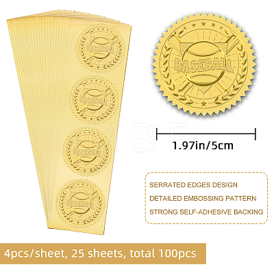 Self Adhesive Gold Foil Embossed Stickers DIY-WH0211-115-1