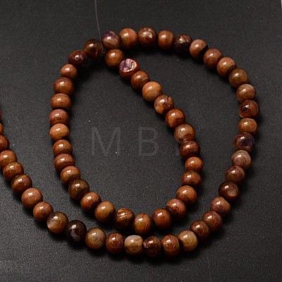 Natural Freshwater Shell Round Bead Strands X-SHEL-M012-03-1