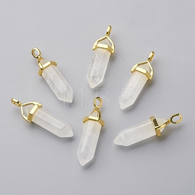 Natural Quartz Crystal Double Terminated Pointed Pendants X-G-G902-B23-1
