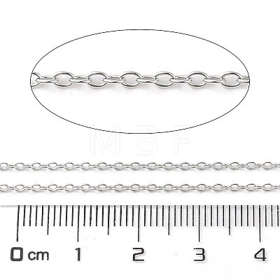 Anti-Tarnish Rhodium Plated 925 Sterling Silver Cable Chains STER-E072-02P-03-1