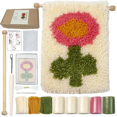 Polycotton Latch Hook Flower Pattern Tapestry Kit PW-WG29706-02-1