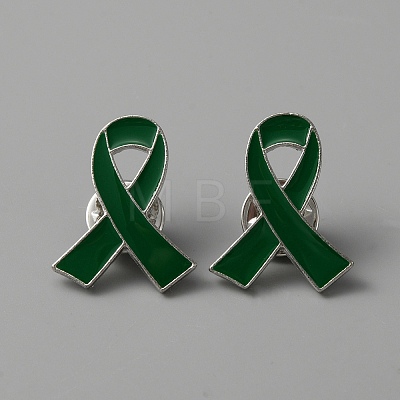 Awareness Ribbon Enamel Pin JEWB-WH0029-29B-1