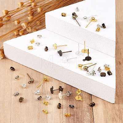 Brass Stud Earring Findings KK-TA0007-78-1