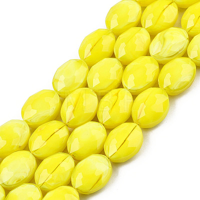 Opaque Solid Color Glass Beads Strands GLAA-N032-02M-1
