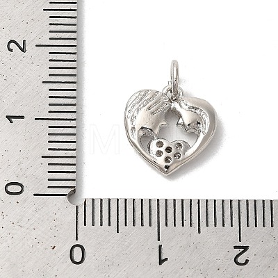 Valentine's Day Rack Plating Brass Clear Cubic Zirconia Pendants KK-Z056-12P-1