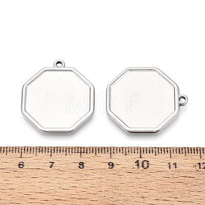 304 Stainless Steel Pendant Cabochon Settings STAS-N108-71P-1