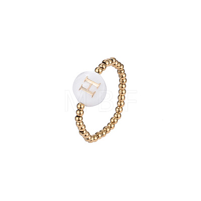 304 Stainless Steel and Shell Finger Rings WG7EF54-08-1