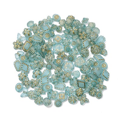 Frosted Transparent Acrylic Beads OACR-Z041-07-1