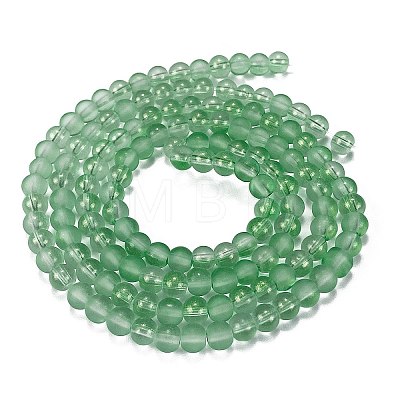 Frosted Transparent Glass Bead Strands GLAA-P065-6mm-04-1