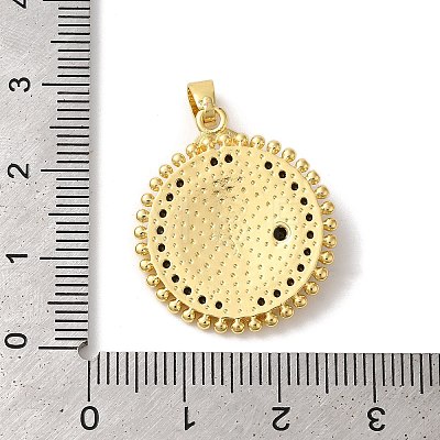 Rack Plating Brass Micro Pave Cubic Zirconia Pendants KK-U022-12B-G-1