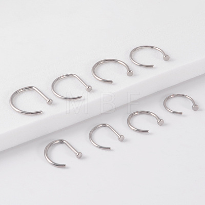 G23 Titanium C Shaped Clip on Nose Rings WGA60F5-01-1