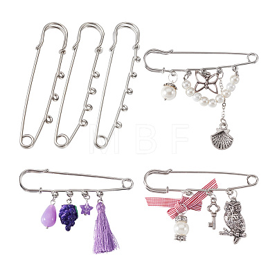 45Pcs 3 Style Stainless Steel Safety Pins STAS-TA0001-31-1