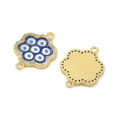 Brass Micro Pave Clear Cubic Zirconia Connector Charms CU-CBA6B6F-08G-1