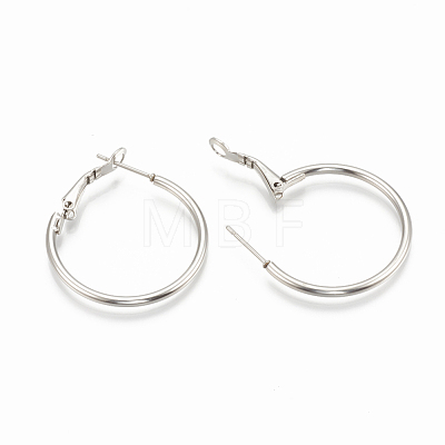 304 Stainless Steel Hoop Earrings STAS-S078-07-30mm-1