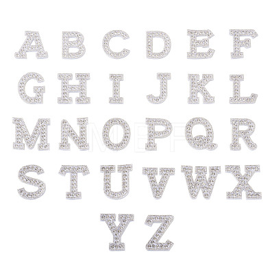 Alphabet Resin Rhinestone Patches DIY-TAC0005-45A-1