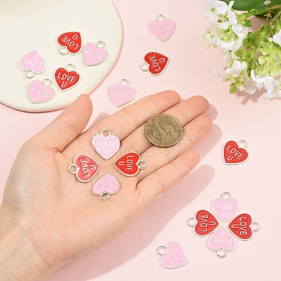 30Pcs 2 Colors Zinc Alloy Enamel Pendants FIND-FS0005-20-1