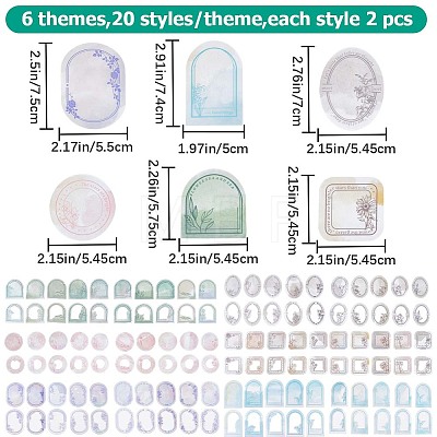 6 Bags 6 Styles Scrapbook Paper Pads Sets AJEW-GF0007-29-1