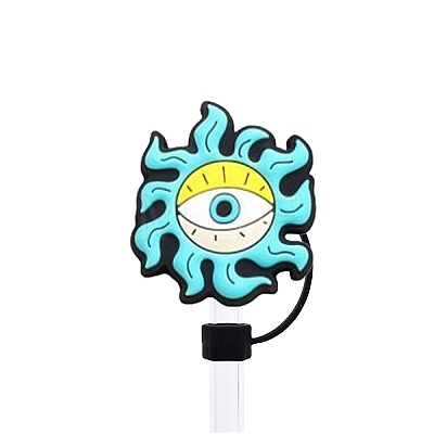 Evil Eye Silicone Cartoon Style Dustproof Straw Cap PW-WG46E63-09-1