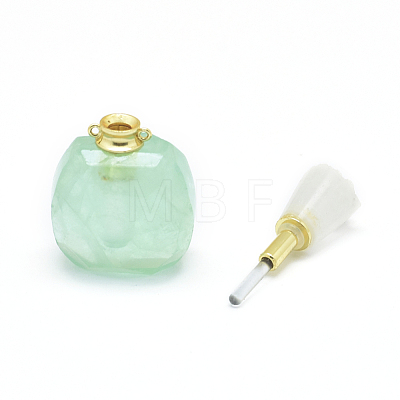 Natural Chrysoprase Openable Perfume Bottle Pendants G-E556-01E-1