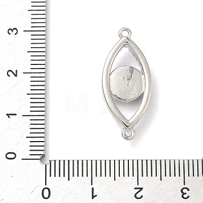 Brass Micro Pave Clear Cubic Zirconia Enamel Horse Eye Connector Charms KK-H534-02P-01-1