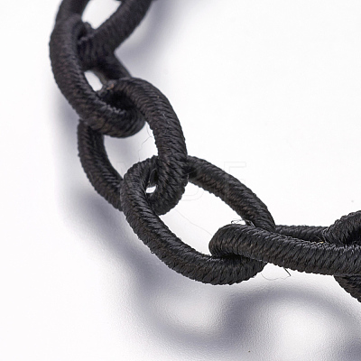1Strand Black Tone Handmade Silk Cable Chains Loop X-NFS037-01-1
