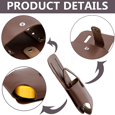 PU Leather Tape Measure Holder for Belt TOOL-WH0059-080A-1