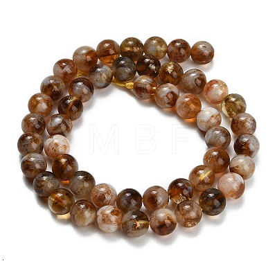 Heated Natural Citrine Beads Strands X-G-C293-A04-8mm-1