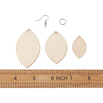Yilisi DIY Unfinished Wooden Pendant Earring Making Kits DIY-YS0001-16-1