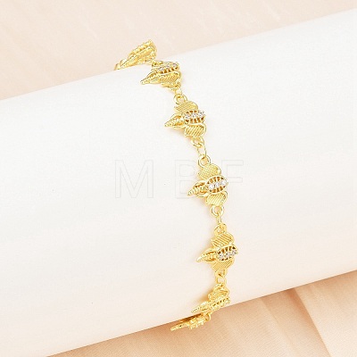 Brass Micro Pave Clear Cubic Zirconia Link Chain Bracelets for Women BJEW-A090-10B-G-1